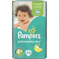 Подгузники Pampers Active Baby 4+ Maxi Plus (9-16кг), 53шт