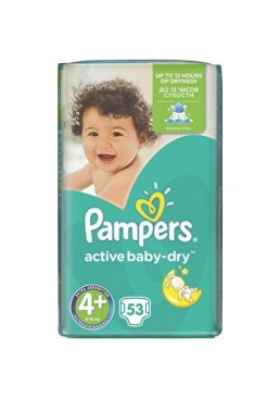 Подгузники Pampers Active Baby 4+ Maxi Plus (9-16кг), 53шт