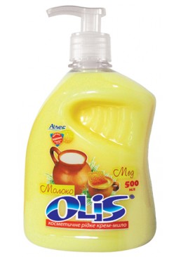 Жидкое крем-мыло Olis молоко и мед с дозатором, 500 мл