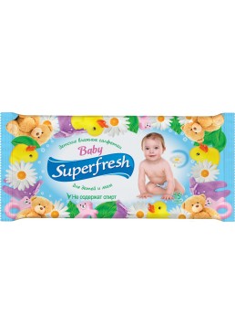 Вологі серветки Superfresh для дітей та мам, 15 шт