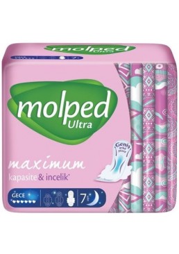Гігієнічні прокладки Molped Ultra Night Maximum 6 крапель, 7 шт