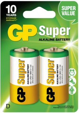 Батарейка GP D (LR20) Super Alkaline 13A-U2, 2 шт