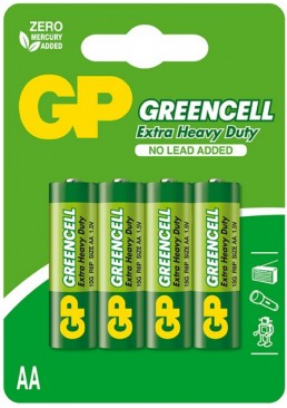 Батарейка GP Greencell 15G-U4, R6, АА, 1.5V, 4 шт