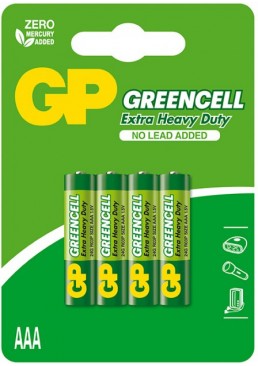 Батарейка GP Greencell 24G-U4, R3, ААА, 1.5V, 4 шт