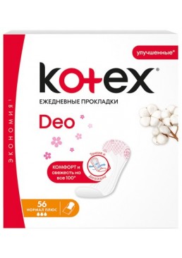 Ежедневные гигиенические прокладки Kotex Super Deo, 56 шт