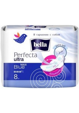Гигиенические прокладки Bella Perfecta Ultra MAXI Blue 5+ капель, 8 шт