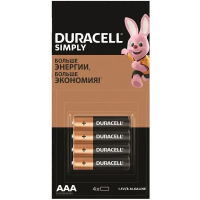 Батарейки Duracell Simply AAA/LR03/MN2400, 4 шт