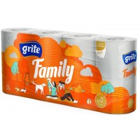 Туалетная бумага Grite Family 3 слоя, 8 рулонов