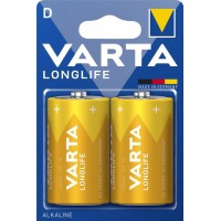 Батарейки VARTA Longlife D BLI алкалиновые, 2 шт 