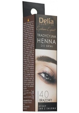 Фарба для брів хна в порошку Delia cosmetics Delia Henna Traditional 4.0 Коричневий, 2 мл
