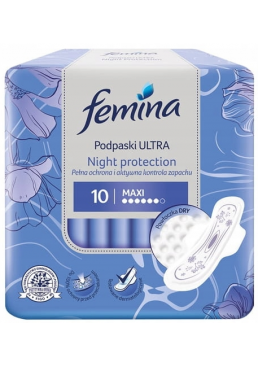 Гигиенические прокладки Femina Maxi ULTRA Night Protection, 10 шт