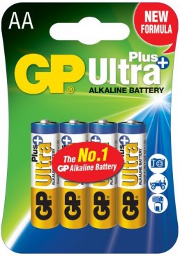 Щелочные батарейки GP Ultra Plus Alkaline AA 1.5V 15AUP-U4 LR6, 4 шт