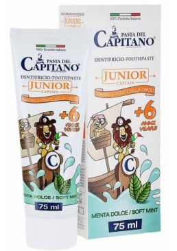 Детская зубная паста Pasta del Capitano сладкая Мята 6+, 75 мл