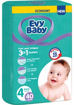 Подгузники Evy Baby Maxi 4 (7-18 кг), 40 шт