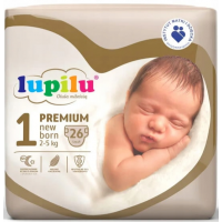 Подгузники Lupilu Premium 1 (2-5 кг), 26 шт