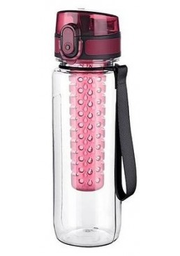 Пляшка для води з сіточкою Titiz plastik рожева, 750 мл 