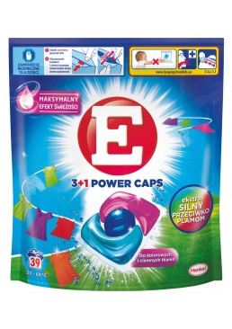 Капсулы для стирки E Power Caps для цветного белья, 39 шт