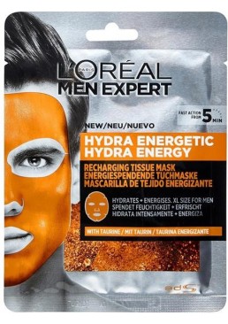 Тканевая маска для лица L'Oreal Paris Men Expert Hydra Energetic для мужчин, 30 г