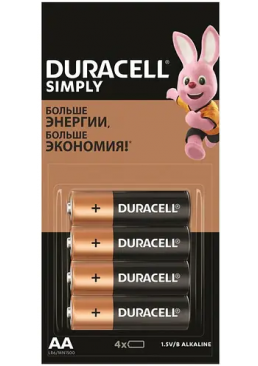 Батарейки Duracell AA (LR06) MN1500, 4 шт 