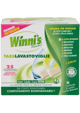 Гіпоалергенні таблетки для посудомийної машини Winni's Tabs Lavastoviglie Lemon, 25 шт