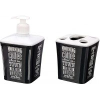 Набор аксессуаров для ванной комнаты Elif Plastic Черный кофе, 2 предмета