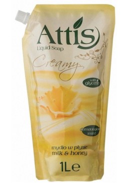 Рідке мило Attis молоко та мед, 1 л (запаска)
