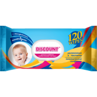Серветки вологі Discount Extra з екстрактом календули і вітаміном Е для дітей, 120 шт