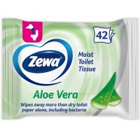 Влажная туалетная бумага Zewa с ароматом алоэ вера, 1-слойная, 42 шт