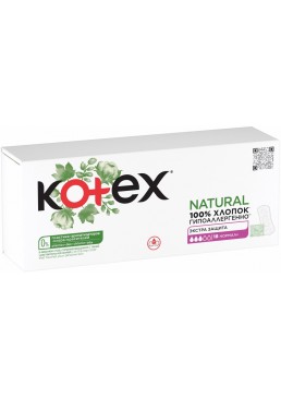 Щоденні прокладки Kotex Natural Normal+ 3 краплі, 18 шт