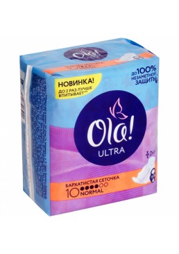 Жіночі гігієнічні прокладки Ola! Ultra Normal Оксамитова сіточка 10 шт