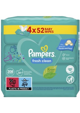 Дитячі вологі серветки Pampers Fresh Clean, 208 шт