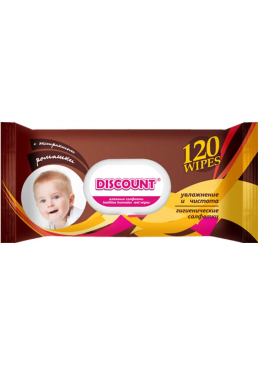 Салфетки влажные Discount Extra с экстрактом ромашки для детей, 120 шт