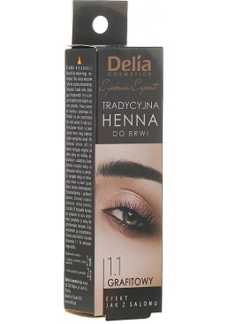 Фарба для брів хна у порошку Delia cosmetics Delia Henna Traditional 1.1 Графіт, 2 мл