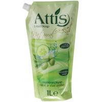 Жидкое мыло Attis оливка и огурец, 1 л (запаска)