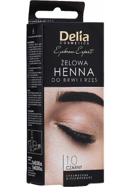 Фарба для брів хна у порошку Delia cosmetics Delia Henna Traditional 1.0 Чорний, 2 мл