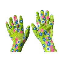 Перчатки рабочие Inter Globus Цветы нейлоновые прорезиненные, 1 пара
