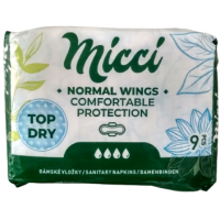 Гігієнічні прокладки Micci Normal Top Dry 4 краплі, 9 шт