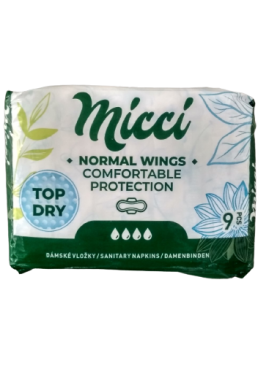 Гигиенические прокладки Micci Normal Top Dry 4 капли, 9 шт