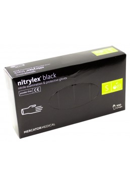 Нитриловые перчатки Mercator Medical Nitrylex BLACK (размер S), 50 пар