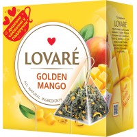 Чай зелений листовий Lovare Golden Mango у пірамідках, 15 шт