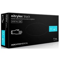 Нитриловые перчатки Mercator Medical Nitrylex BLACK (размер М), 50 пар
