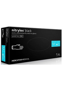 Нітрилові рукавички Mercator Medical Nitrylex BLACK (розмір М), 50 пар