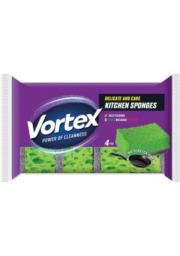 Губки кухонные Vortex для деликатных поверхностей, 4 шт