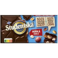 Шоколад чорний Studentska з родзинками, горіхами і желе, 180 г