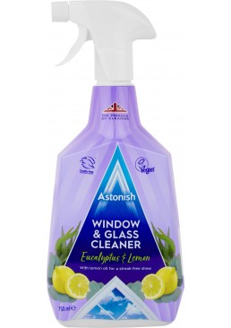 Засіб для миття вікон і скла без розводів Astonish лимон, 750 мл
