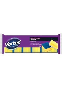 Губка Vortex для мытья посуды, 6 шт