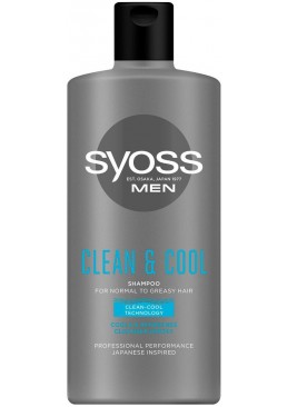 Шампунь SYOSS Men Clean&Cool з Ментолом для нормального та жирного волосся, 440 мл