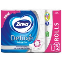Туалетний папір Zewa Deluxe білий 3 шари, 12 рулонів