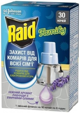 Жидкость от комаров для электрофумигаторов Raid Лаванда, 30 ночей