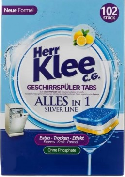Таблетки для посудомоечной машины Herr Klee C.G. Silver Line,  102шт